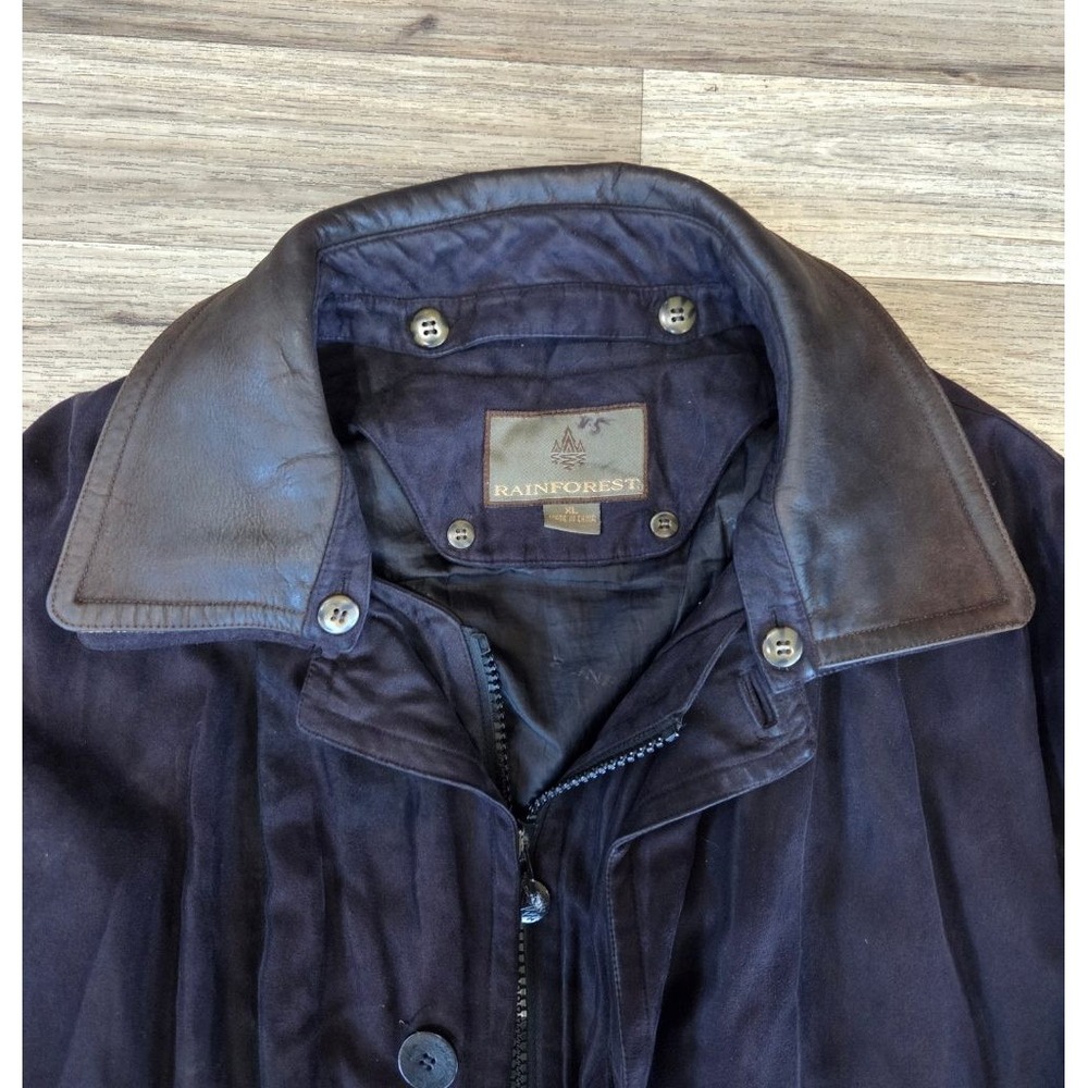 Vintage Rainforest Mens XL Down Lined Chore Jacket Barn Coat Heritage Navy - Picture 2 of 12